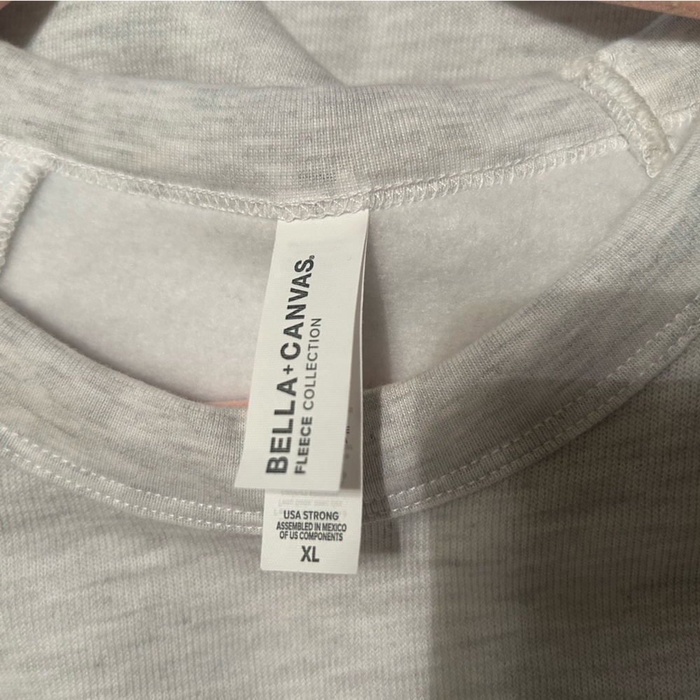 Bella Canvas White Sweatshirt with Yellow Smiley - Picture 3 of 5